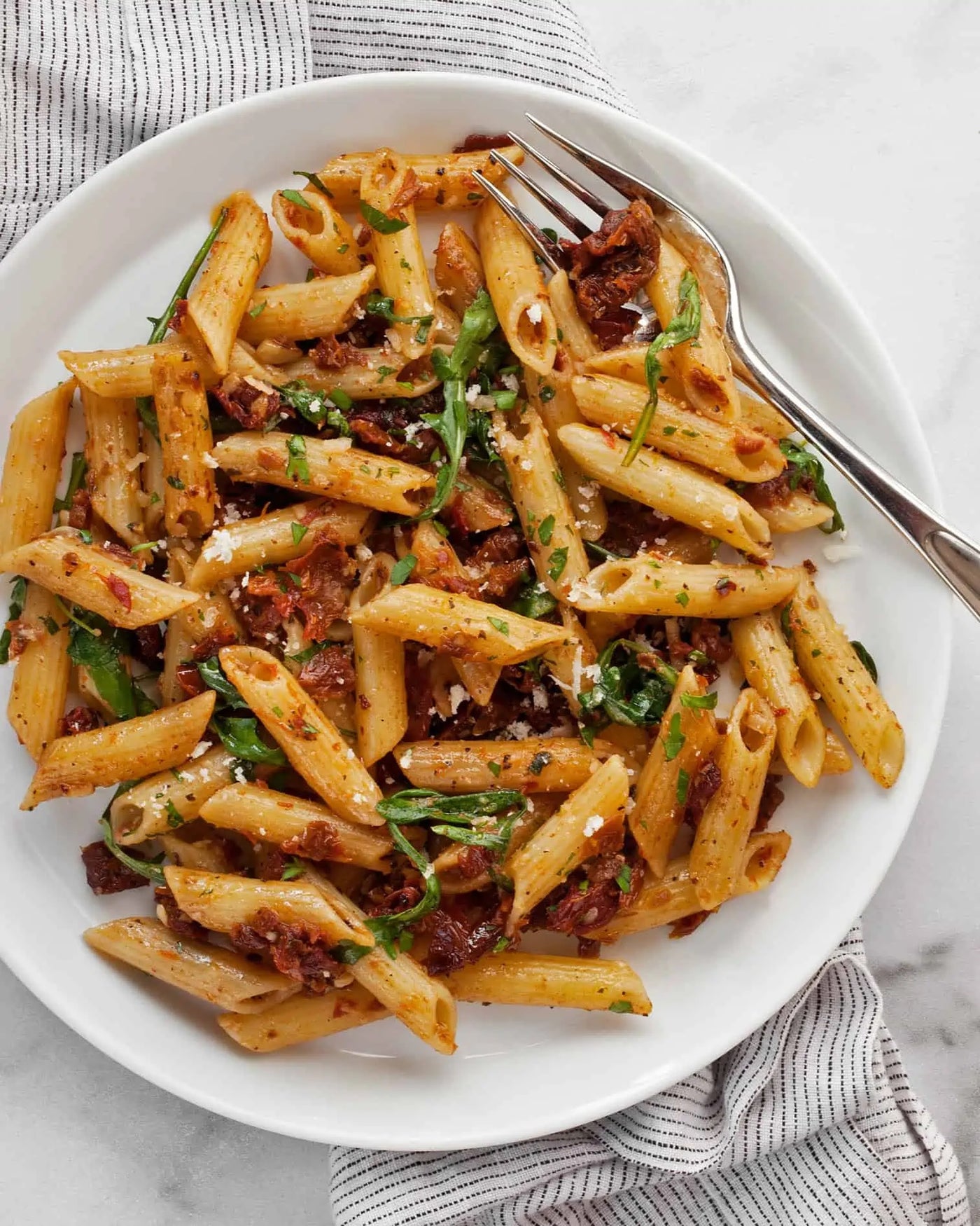 Chicken and Sun-Dried Tomatoes over Pasta