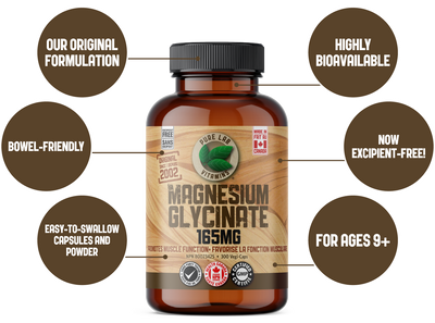 PURE LAB VITAMINS Magnesium Glycinate (120 veg caps)