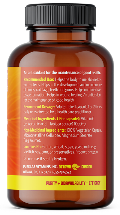 Vitamin supplement bottle with label on a white background