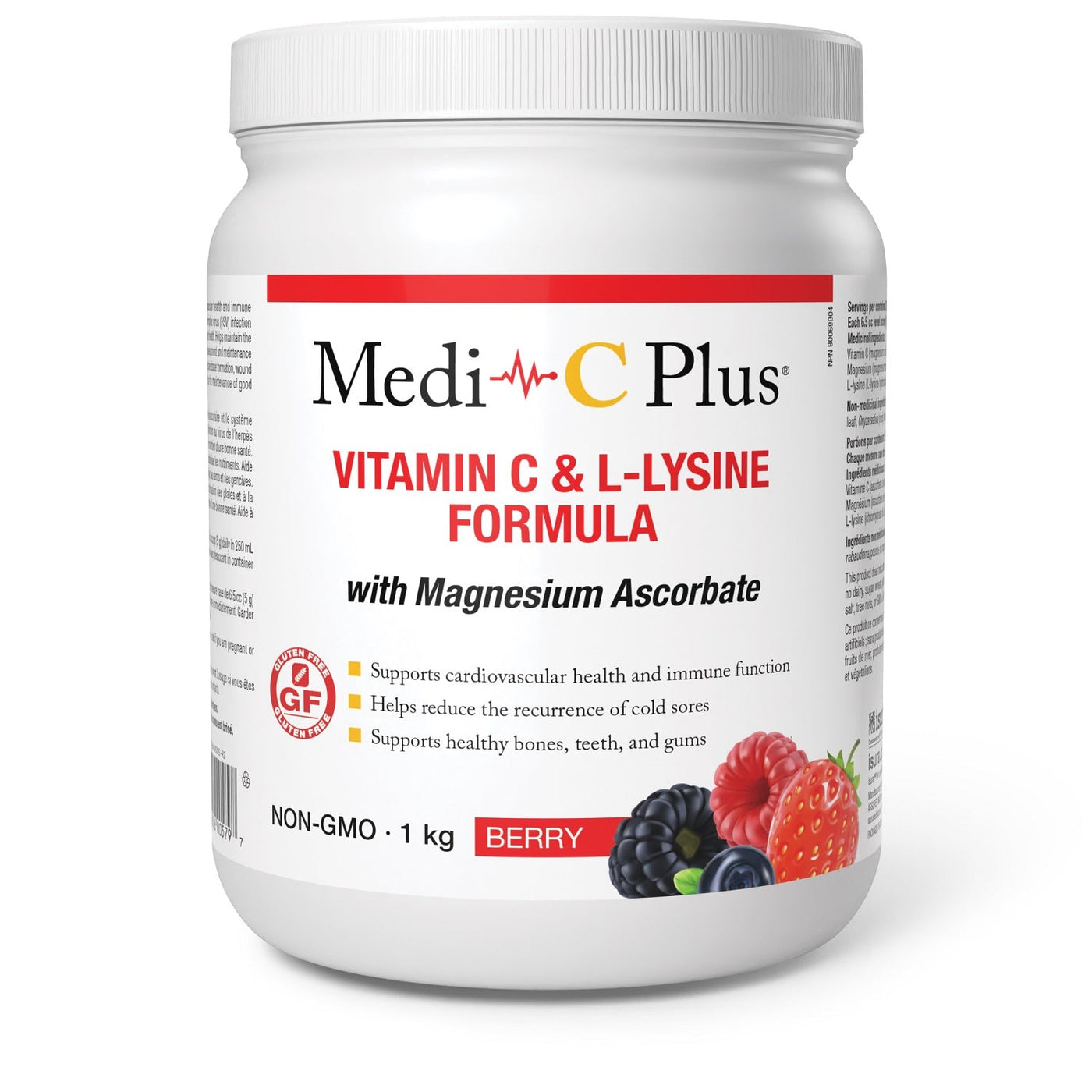 Medi-C Plus Vitamin C & L-Lysine with Magnesium Ascorbate (Berry - 1 KG) (Berry - 1 KG)