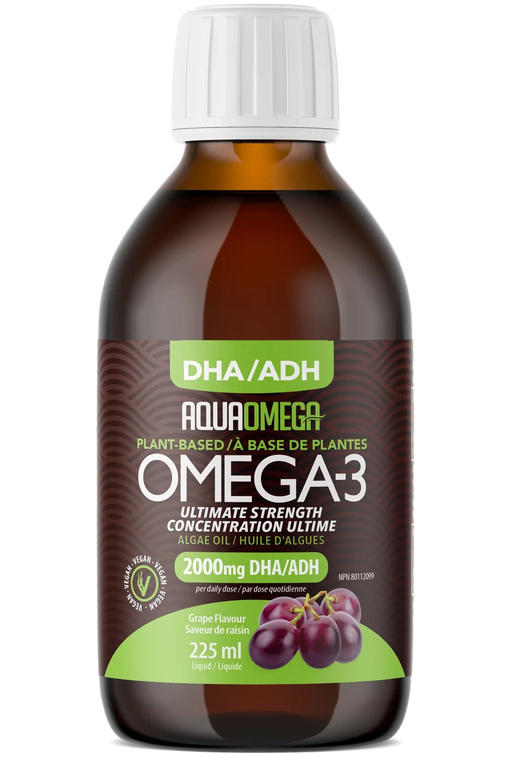 AQUAOMEGA Omega-3 (Plant Based - Grape - 225 ml)