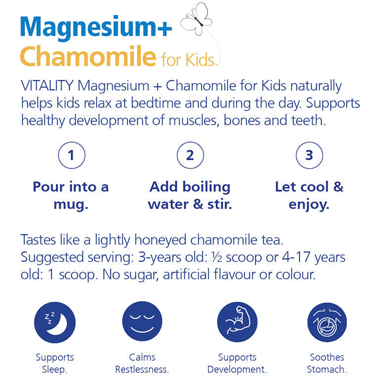 VITALITY Magnesium + Chamomile Powder - Kids