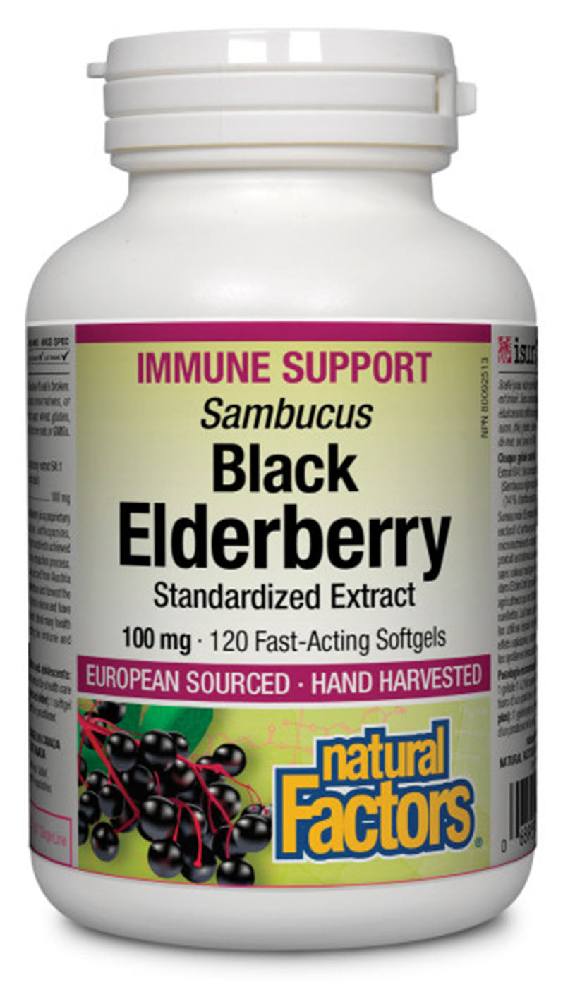 NATURAL FACTORS Black Elderberry (100 mg - 120 sgels)